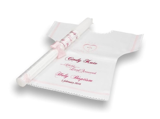 Personalised Christening Candle & Garment, Baptism