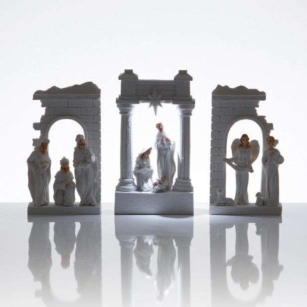 Szopka bożonarodzeniowa - świecąca - Bianco