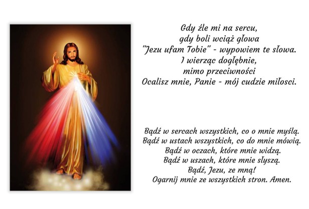 Zestaw OBRAZ na płótnie i świeca JEZU UFAM TOBIE