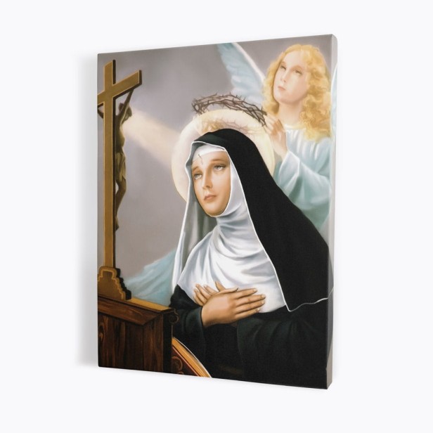 Zestaw OBRAZ na płótnie i świeca ŚW. RITA do spraw beznadziejnych