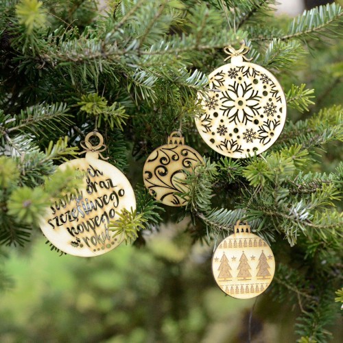 Bombka drewniana EKO♻ ozdoba choinkowa