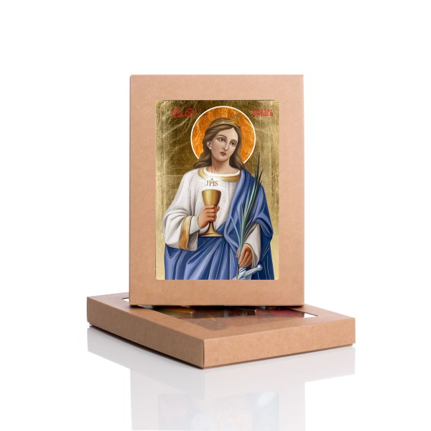 Ikona religijna Święta Barbara z certyfikatem - 17x23cm