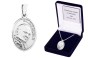 Srebrny medalik Święty Jan Paweł II (Karol Wojtyła) z łańcuszkiem pr. 925 – pamiątka wiary i błogosławieństwa z dedykacją