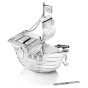 Skarbonka STATEK piracki posrebrzana – personalizowana | Linia BABY SILVER™