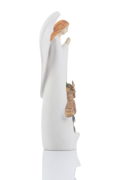 Szopka bożonarodzeniowa - Święta Rodzina - Anioł - świecąca -18cm