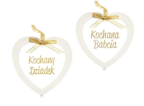 Serduszko szklane ZAWIESZKA dla babci i dziadka (