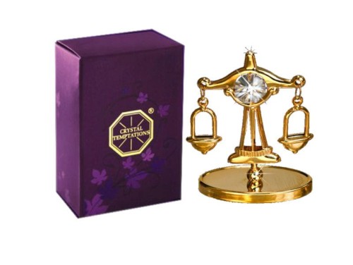 Pozłacana figurka WAGA Swarovski