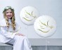 Balon foliowy „Gołąbek z listkami” – okrągły, 45 cm