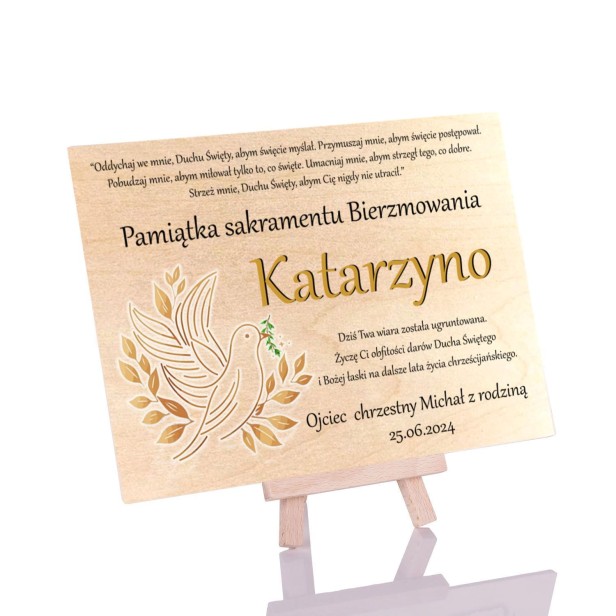 Pamiątkowa EKO ♻ statuetka z okazji BIERZMOWANIA - prezent, upominek, pamiątka