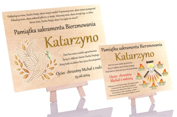 Pamiątkowa EKO ♻ statuetka z okazji BIERZMOWANIA - prezent, upominek, pamiątka