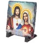 Obrazek Religijny na Granitowej Płytce: Serce Jezusa i Serce Maryi – Wieczny Symbol Miłości i Poświęcenia