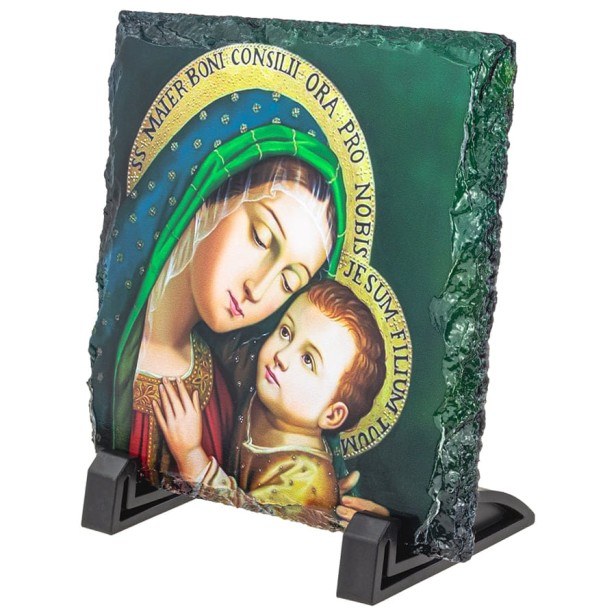 Obrazek Religijny na Granitowej Płytce: Matka Boska Dobrej Rady – Symbol Mądrości i Opieki w Twoim Domu