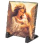 bez personalizacji - Obrazek Religijny na Granitowej Płytce: Anioł Stróż z Dzieckiem – Nostalgiczny Akcent w Twoim Domu