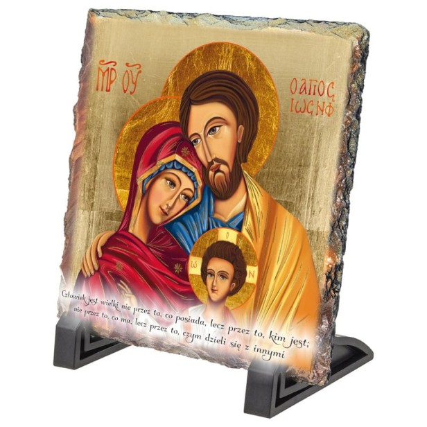 Rodzina Święta Bizantyjska - Obrazek Religijny na granicie