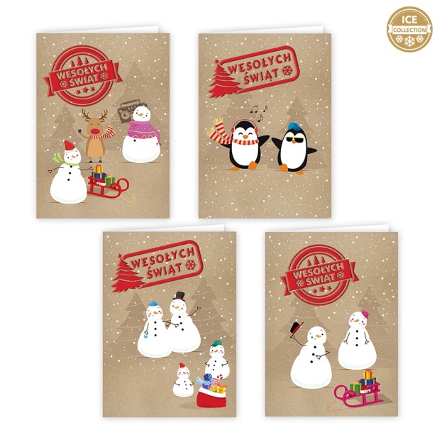 Kartka świąteczna z życzeniami WESOŁYCH ŚWIĄT