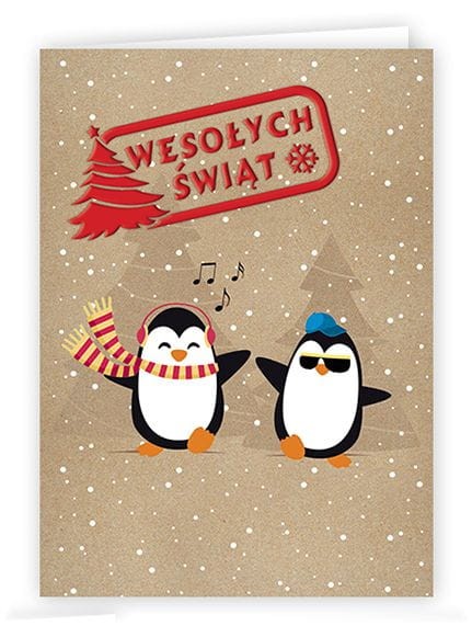 Kartka świąteczna z życzeniami WESOŁYCH ŚWIĄT