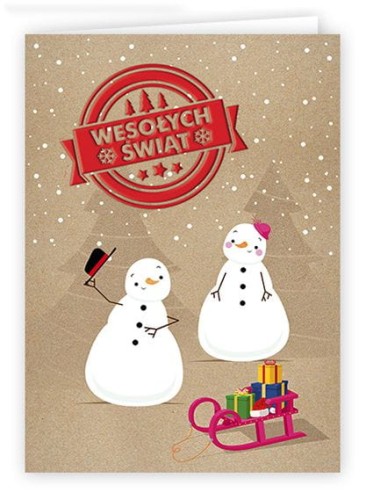 Kartka świąteczna z życzeniami WESOŁYCH ŚWIĄT