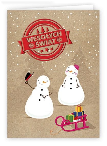 Kartka świąteczna z życzeniami WESOŁYCH ŚWIĄT