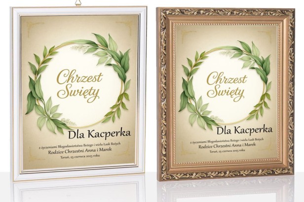 Obraz pamiątkowy na Chrzest Święty – Sakrum w Naturze, druk na szkle | Linia DOTYK SACRUM™