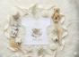 aranżacja Szatka na Chrzest LITTLE ANGEL ze zdjęciem – personalizowana pamiątka Chrztu Świętego