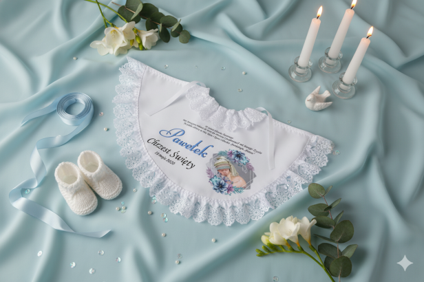 aranżacja Szatka na Chrzest – Linia PURE HIMMELI Pastel Blue
