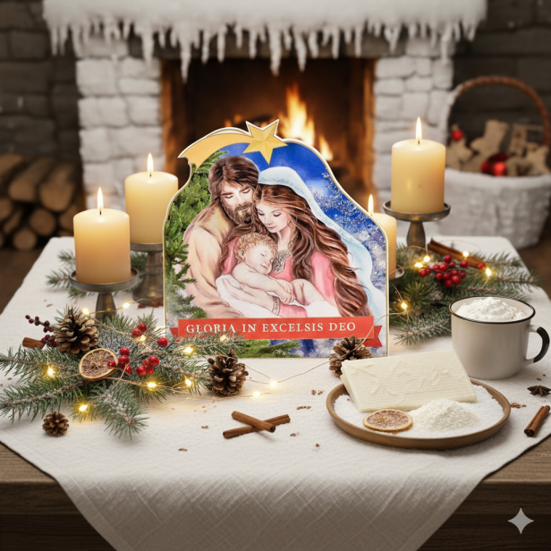 Opłatek Wigilijny duży - 5 sztuk w paczce SZOPKA