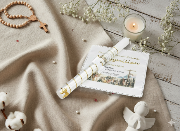 aranżacja Świeca i Szatka JUBILEUSZOWA – Światło Pamięci: Chrzest Polski