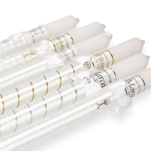 Świeca Komunijna z Personalizacją – Ręcznie Zdobiona Pamiątka I Komunii Świętej