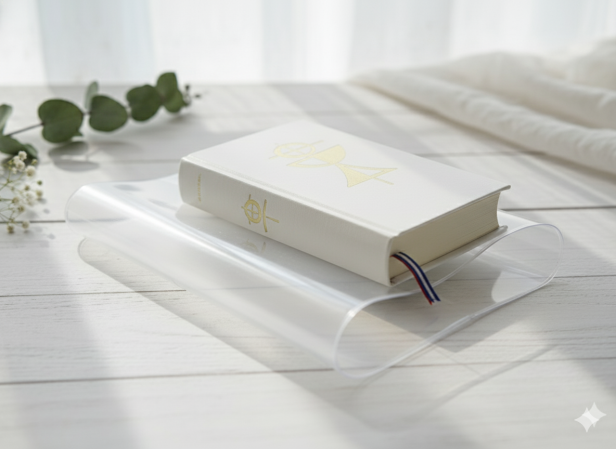 aranżacja Modlitewnik Droga do Nieba BIAŁY w zestawie z okładką – pamiątka i ochrona