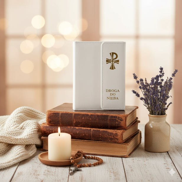 w aranzacji Droga do Nieba – Skarbczyk Modlitewnik – Ekoskóra z zapięciem magnetycznym, biały