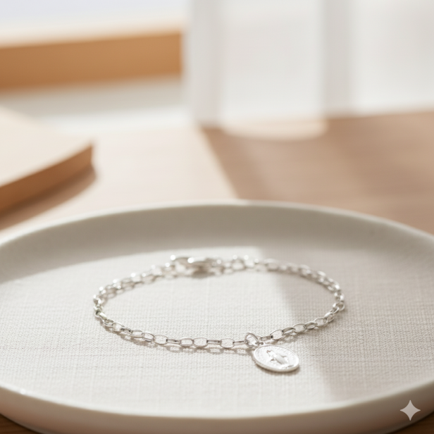 Bransoletka "Zawierzenia Maryi" Cudowny Medalik srebro pr. 925, 3,8 g