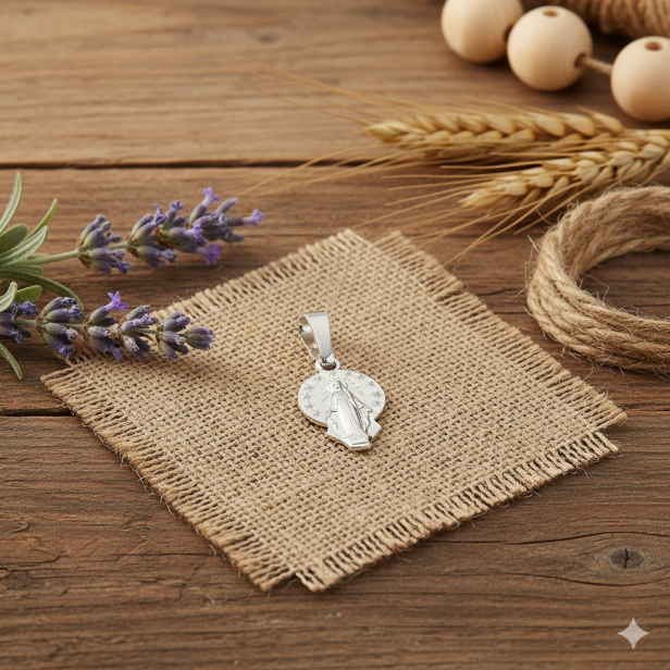 Medalik srebrny, AG925 - Medalik srebrny - Matki Bożej Niepokalanej Cudowny Medalik - 1,0g