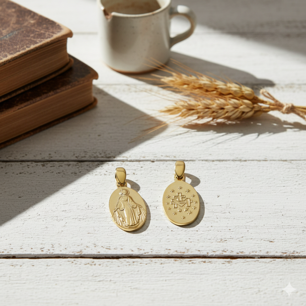 Medalik srebrny złocony, pr. 925 – Matka Boska Niepokalana Cudowny Medalik 1,6 g