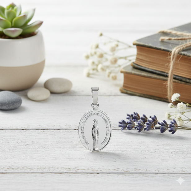 Medalik srebrny – Matka Boska Różańcowa pr. 925 (1,6 g)