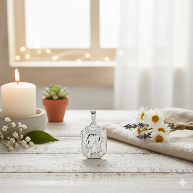 Medalik srebrny – Jezus w koronie cierniowej – 2,3 g