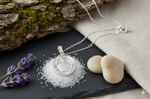 Medalik srebrny, AG925 - Jezu Ufam Tobie i Św. Faustyna 1,1 g