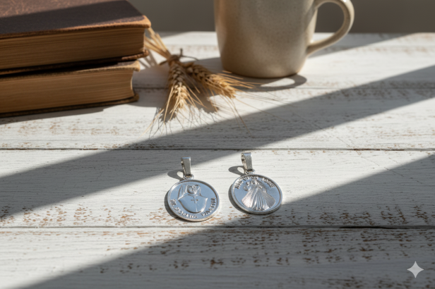 Medalik srebrny, AG925 - Jezu Ufam Tobie i Św. Faustyna 1,1 g