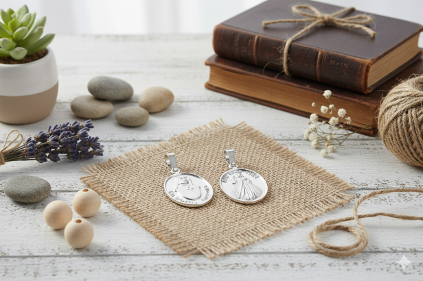 Medalik srebrny, AG925 - Jezu Ufam Tobie i Św. Faustyna 1,1 g