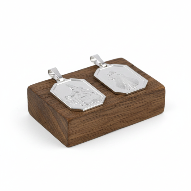 Medalik srebrny – Matka Boża Szkaplerzna i Jezu Ufam Tobie 2,3 g