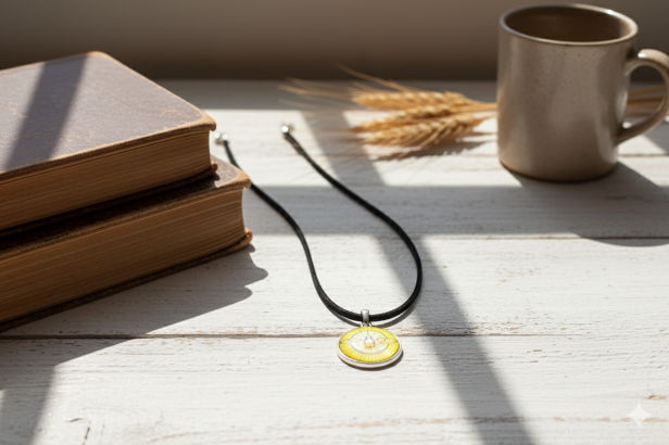 Medalik srebrny, AG925 - wizerunek Ducha Świętego i Akt Strzelisty na rzemyku