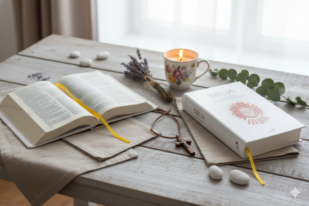 Biblia – Pamiątka Sakramentu Bierzmowania z dedykacją i planem lektury