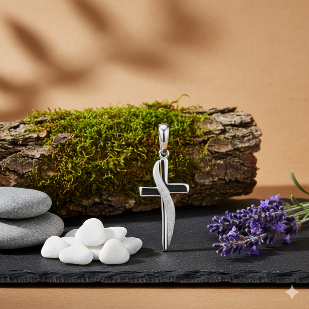 Srebrny krzyżyk CROSS z łańcuszkiem Pancerka pr. 925 – Personalizowana pamiątka wiary i siły ducha