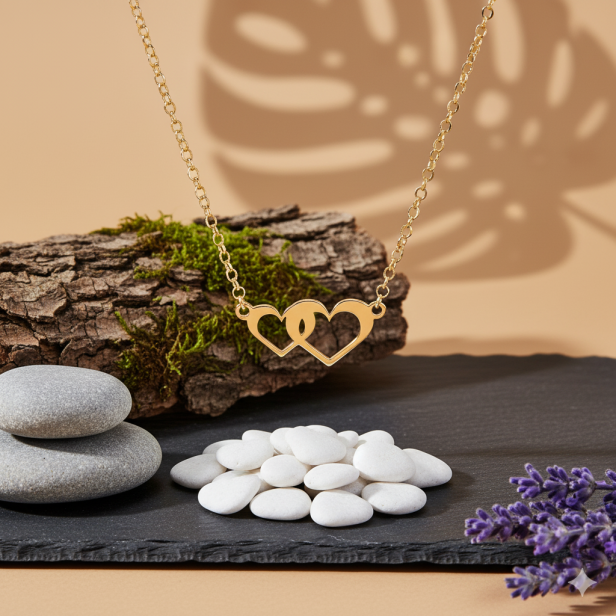 Bransoletka pozłacana „Dwa Serca” celebrytka pr. 925 – symbol miłości i więzi w aranżacji