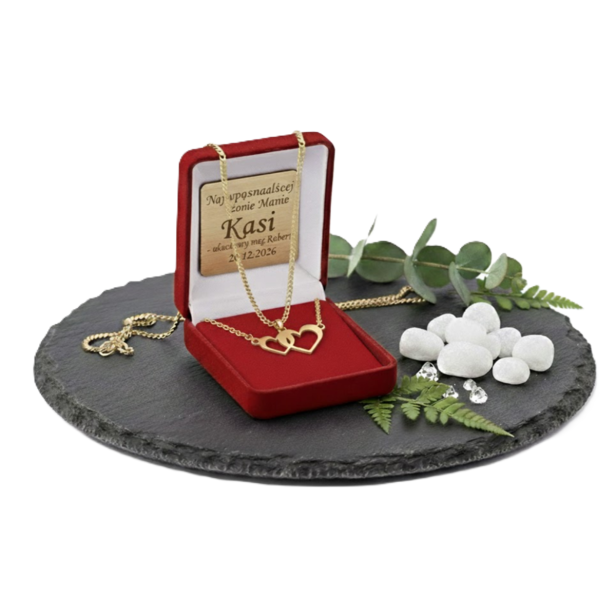 Bransoletka pozłacana „Dwa Serca” celebrytka pr. 925 – symbol miłości i więzi z dedykacją