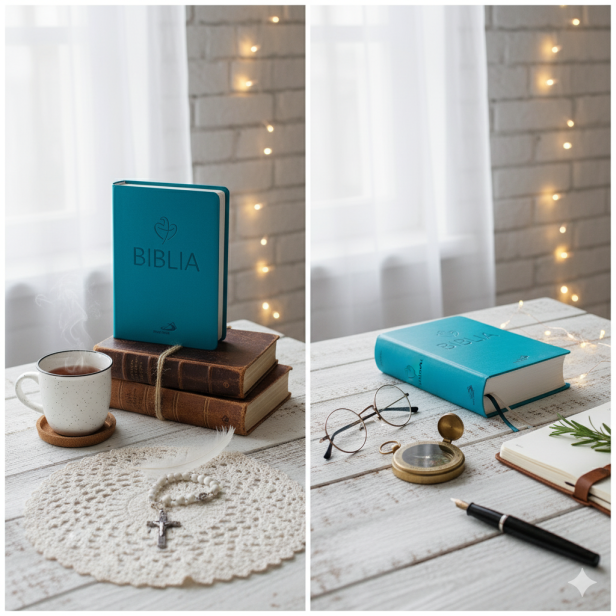 aranżacja Biblia Tabor FLEX – turkusowa, mała i podręczna, Biblia Paulistów w nowym tłumaczeniu