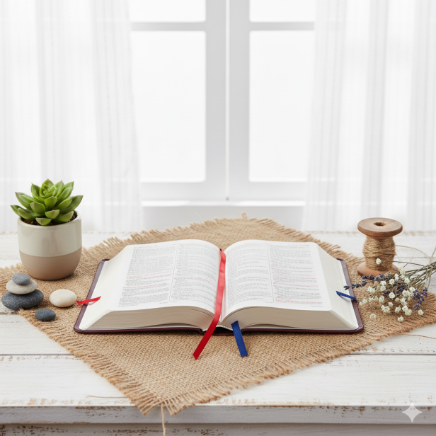 Pismo Święte Starego i Nowego Testamentu – mały format, twarda oprawa błękitna, Biblia Paulistów - spojrzenie wewnatrz