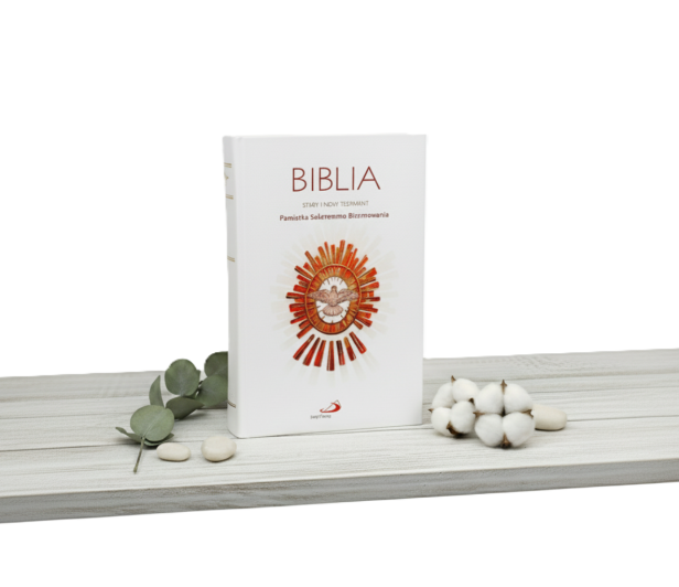 Biblia – Pamiątka Sakramentu Bierzmowania z dedykacją i planem lektury