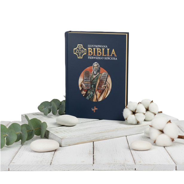 Ilustrowana Biblia Pierwszego Kościoła – oprawa granatowa ze złoceniami, Prymasowska Seria Biblijna