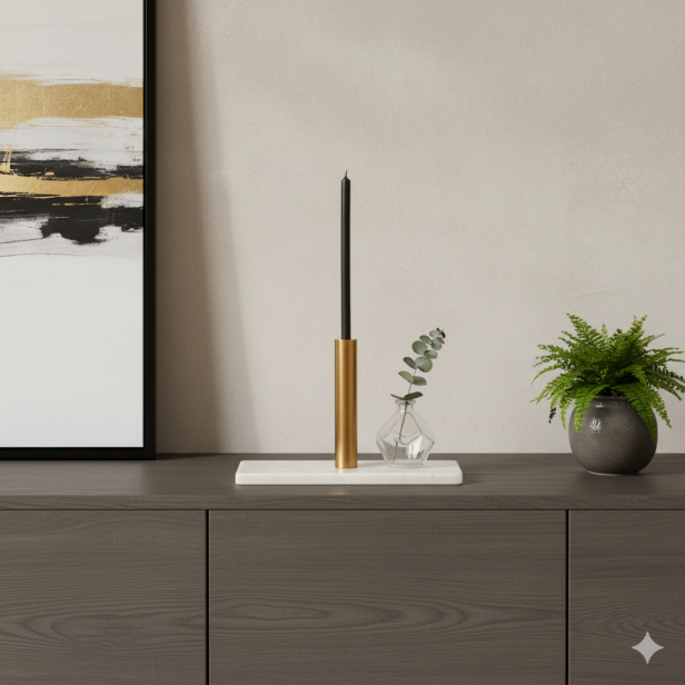 Świeca z wosku pszczelego czarna CIEŃKA – 15 × Ø 1 cm