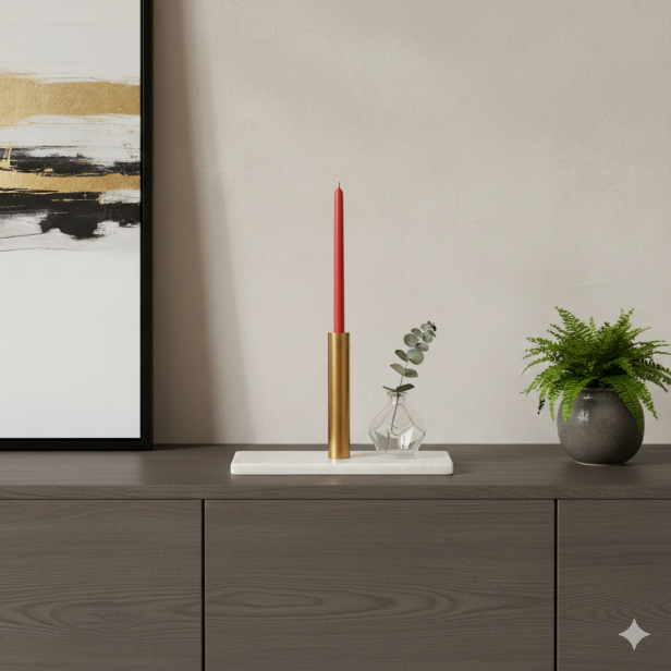 Świeca z wosku pszczelego czerwona CIEŃKA – 15 × Ø 1 cm